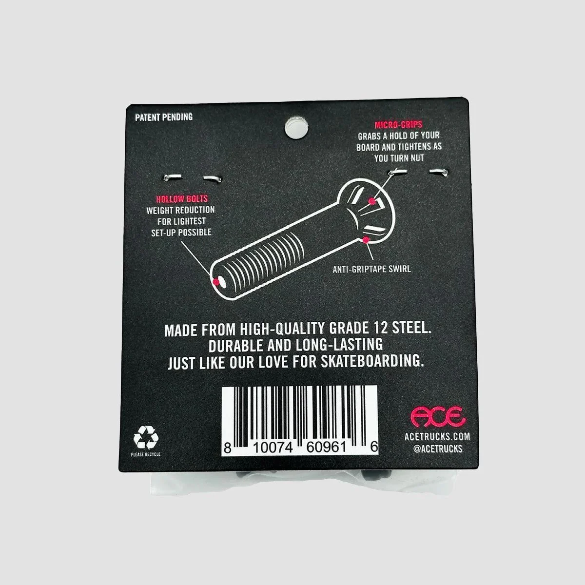 Ace AF1 Hollow Allen Trucks Bolts 1 1/4" - Image 3