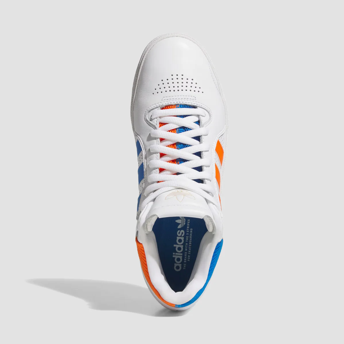 adidas Tyshawn Mid Top Shoes - Ftwr White/Orange/Bluebird - Image 2