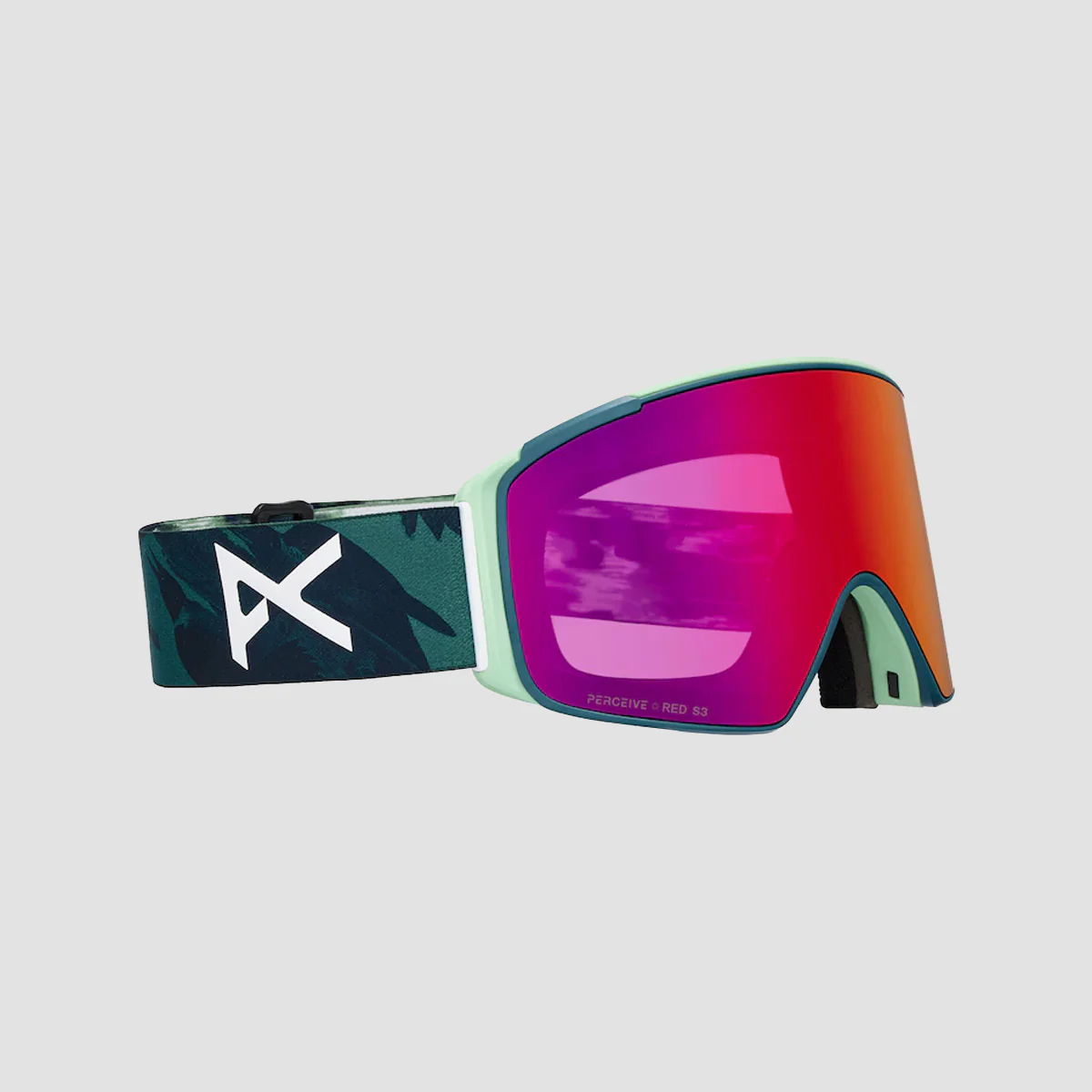 Anon M4S Cylindrical Snow Goggles Family Tree/Perceive Sunny Red + Bonus Lens Perceive Cloudy Burst + MFI Face Mask - Image 2
