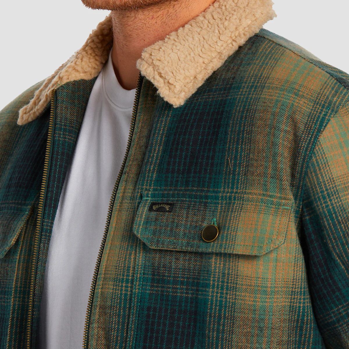 Billabong Barlow Sherpa Lined Jacket Dark Forest - Image 3