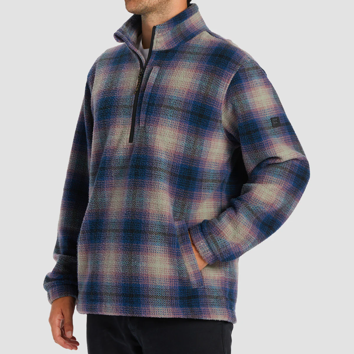 Billabong Boundary Half-Zip Mock Neck Fleece Dark Blue - Image 2