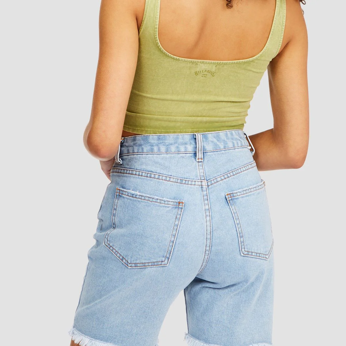 Billabong Long Time Denim Shorts Sweet Blue - Womens - Image 2