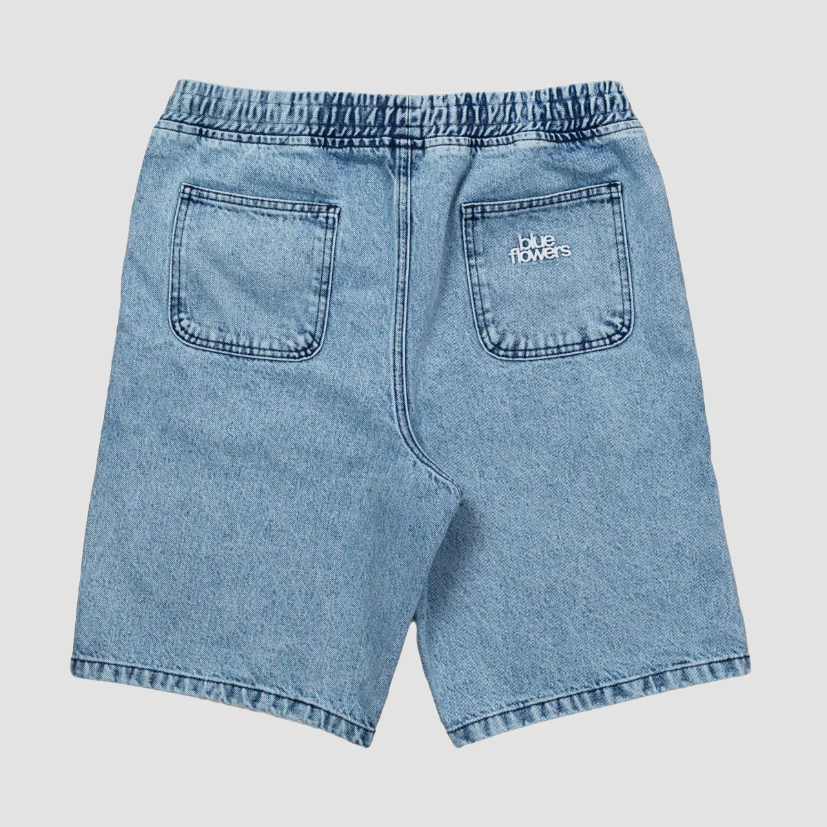 Blue Flowers Cruiser Denim Shorts Blue - Image 2