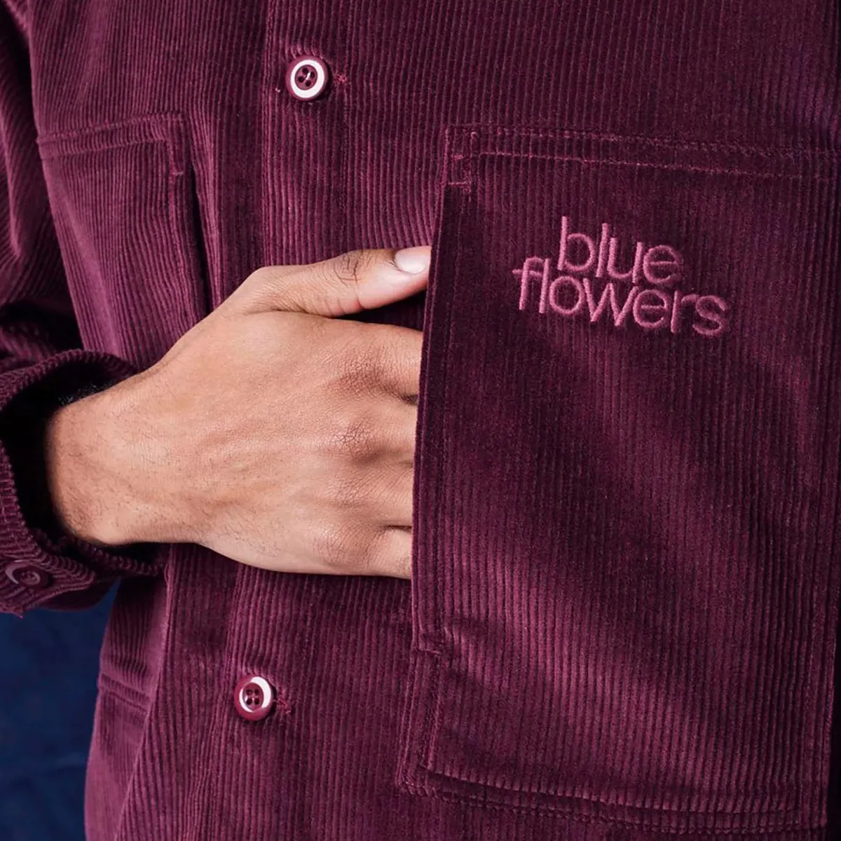 Blue Flowers Guernica Longsleeve Shirt Burgundy - Image 2