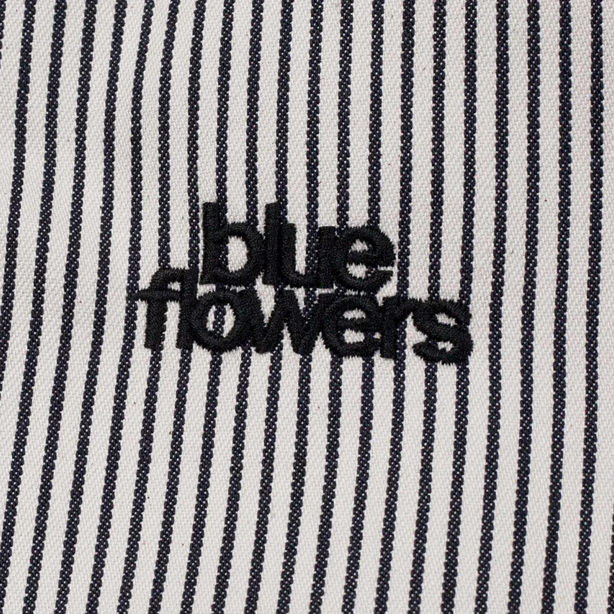 Blue Flowers Hickory Short Sleeve Shirt Black/White - Image 3