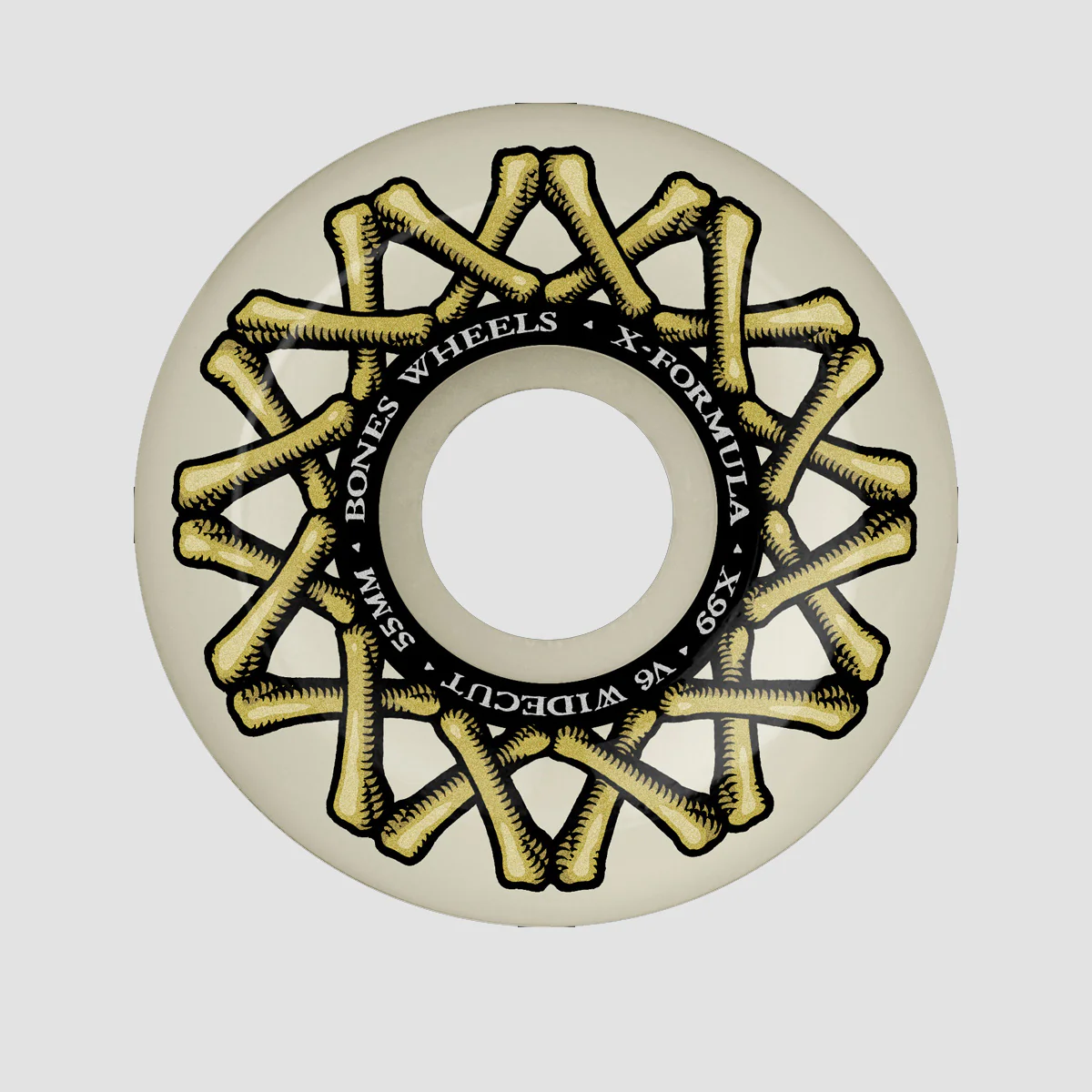 Bones X-Formula XF Widecut V6 99A Skateboard Wheels White 55mm