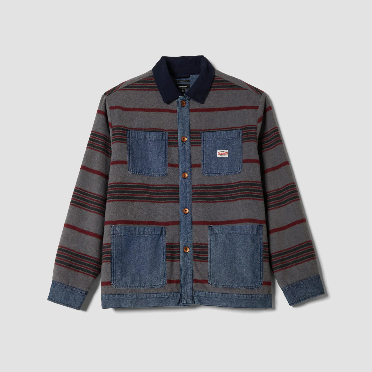 Brixton Altered Threads Chore Coat Jacket Medium Wash Denim