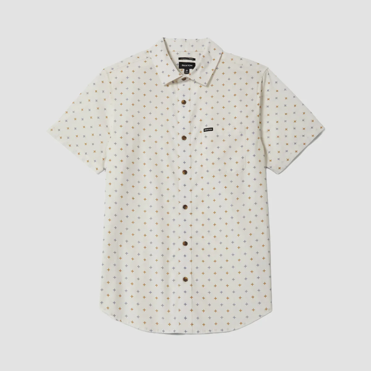 Brixton Charter Print Short Sleeve Shirt Off White/Multi Diamond Tile