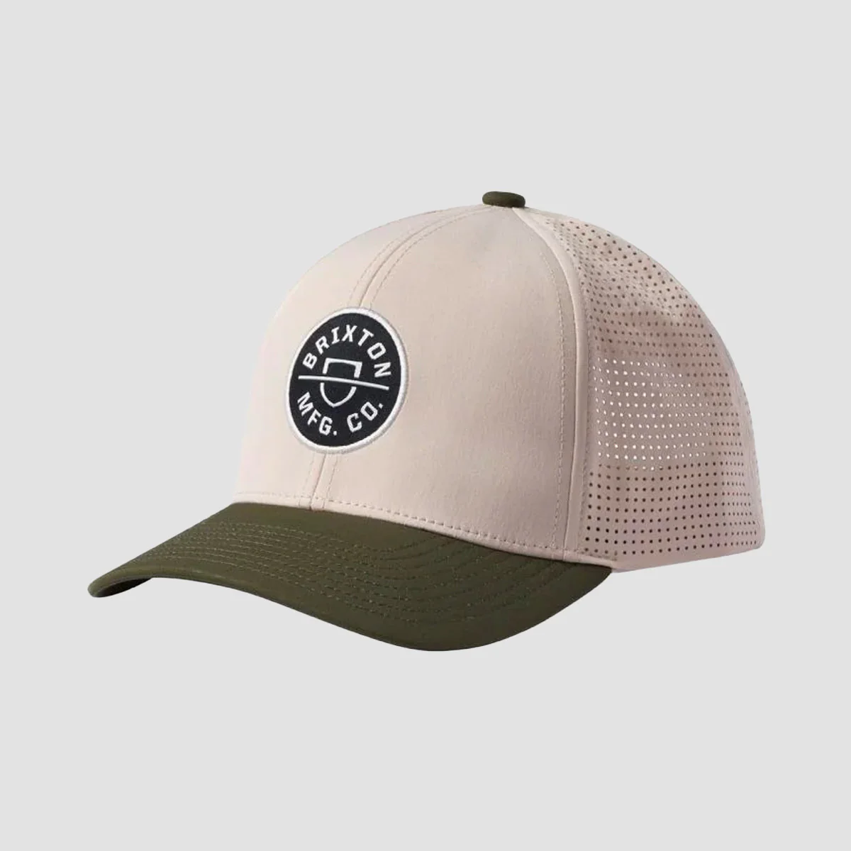 Brixton Crest X NetPlus MP Snapback Cap Whitecap/Olive Surplus