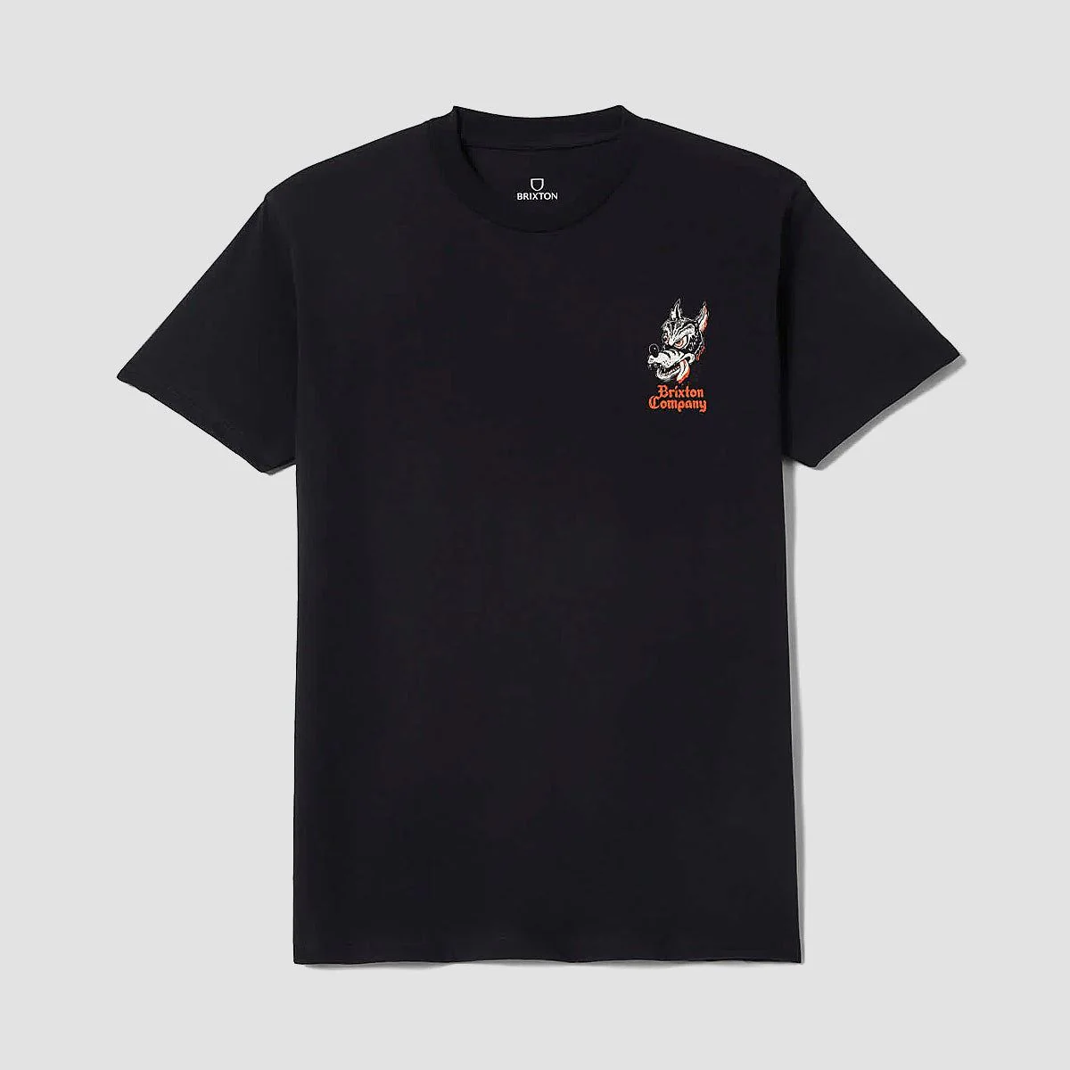 Brixton Dawg T-Shirt Black Worn Wash - Image 2
