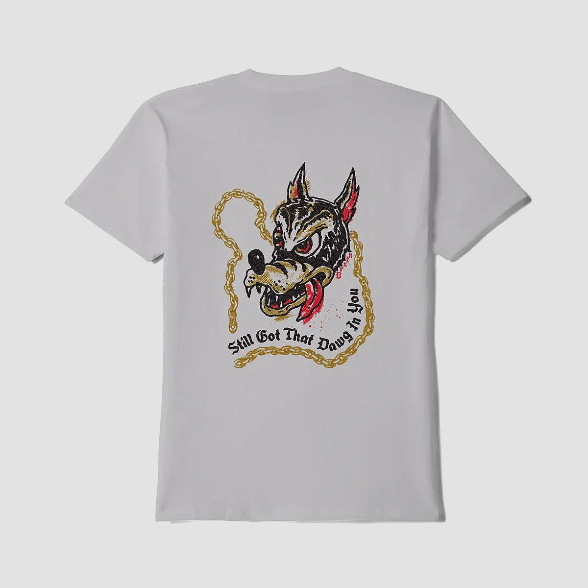 Brixton Dawg T-Shirt Pebble Stone Worn Wash