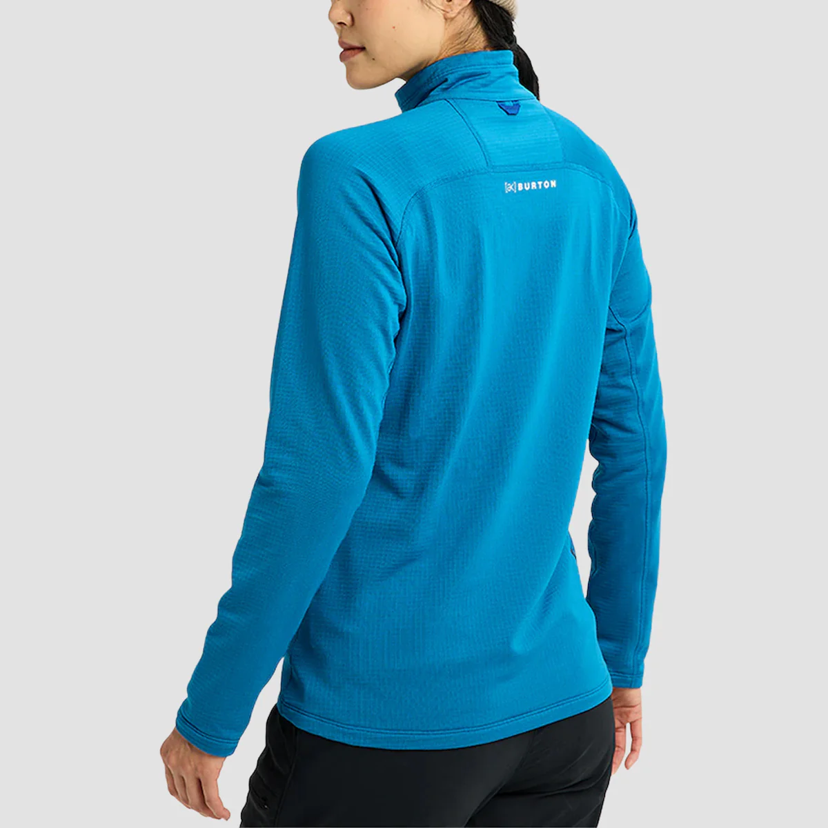 Burton [ak] Helium Grid Fleece Quater-Zip Sweatshirt Blue Teal - Womens - Image 2