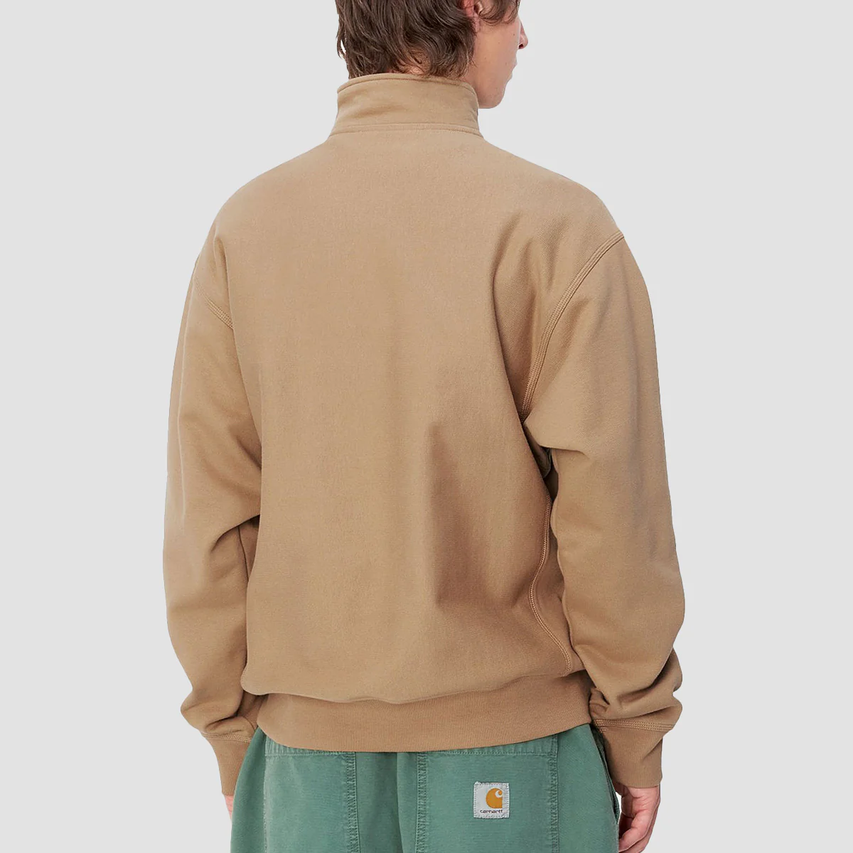 Carhartt WIP American Script Half Zip Sweatshirt Peanut - Image 2