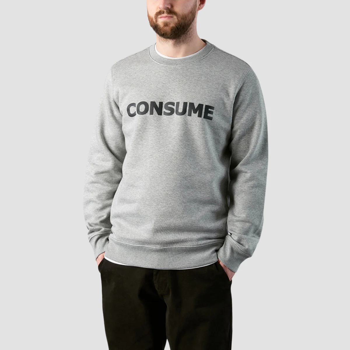 Consume Logo Crew Sweatshirt Athletic Heather/Black - Image 2