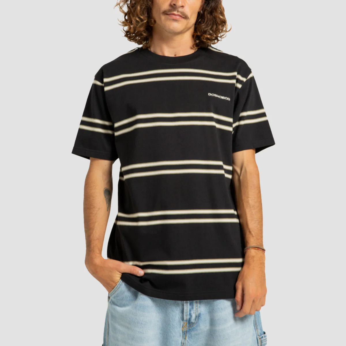 DC Portside T-Shirt Black Stripe