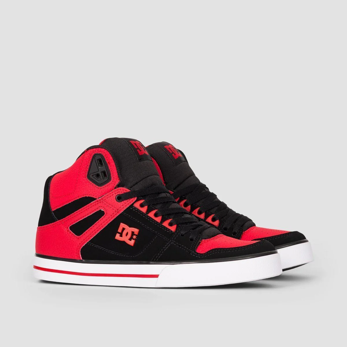 DC Pure High-Top WC Shoes - Fiery Red/White/Black - Image 2