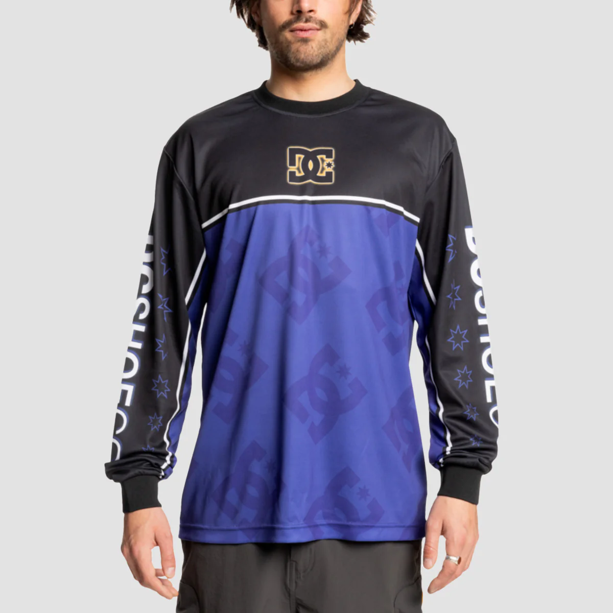 DC Rock It Longsleeve Moto T-Shirt Royal Blue
