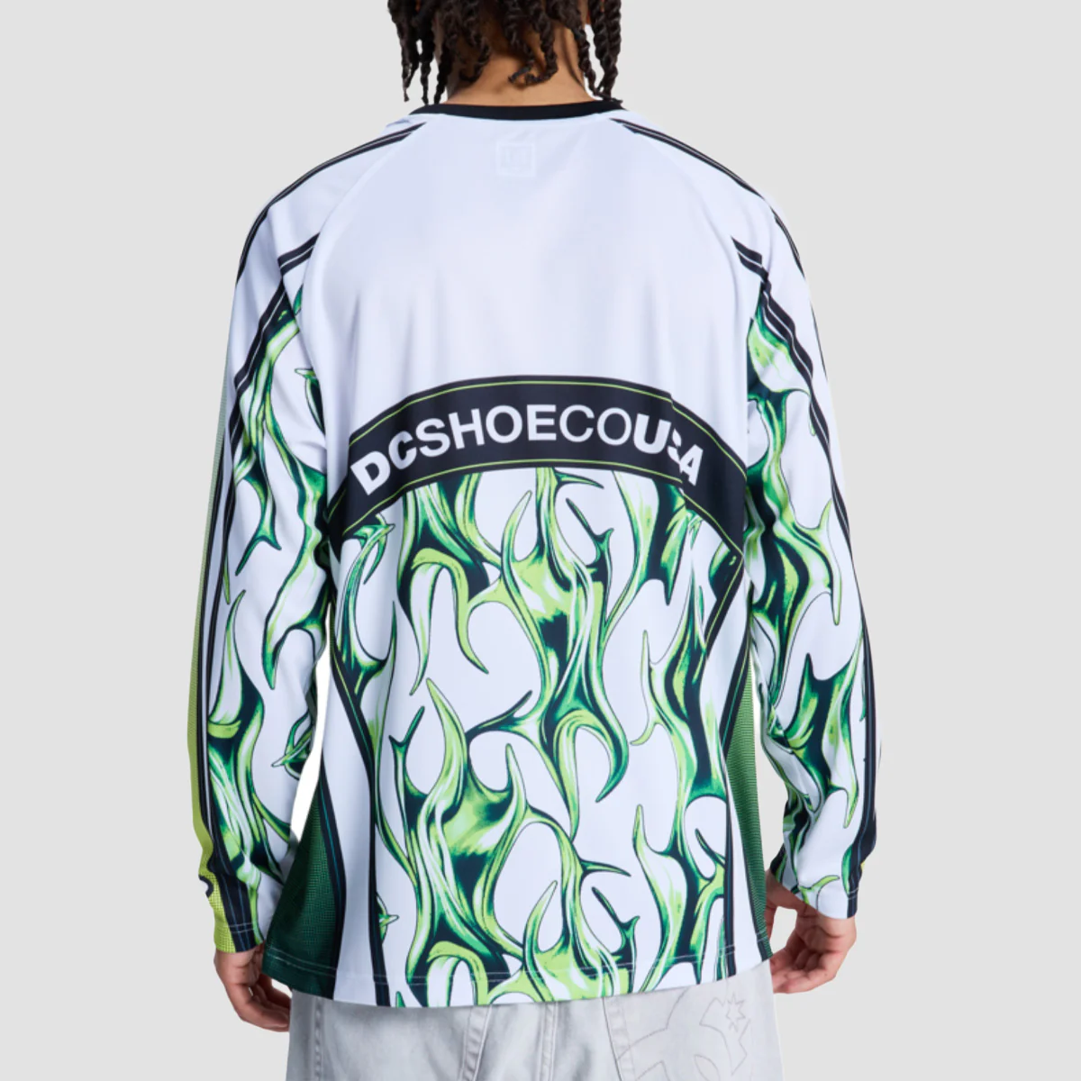 DC Sylem 2 Moto Jersey Longsleeve T-Shirt Lime Green - Image 2