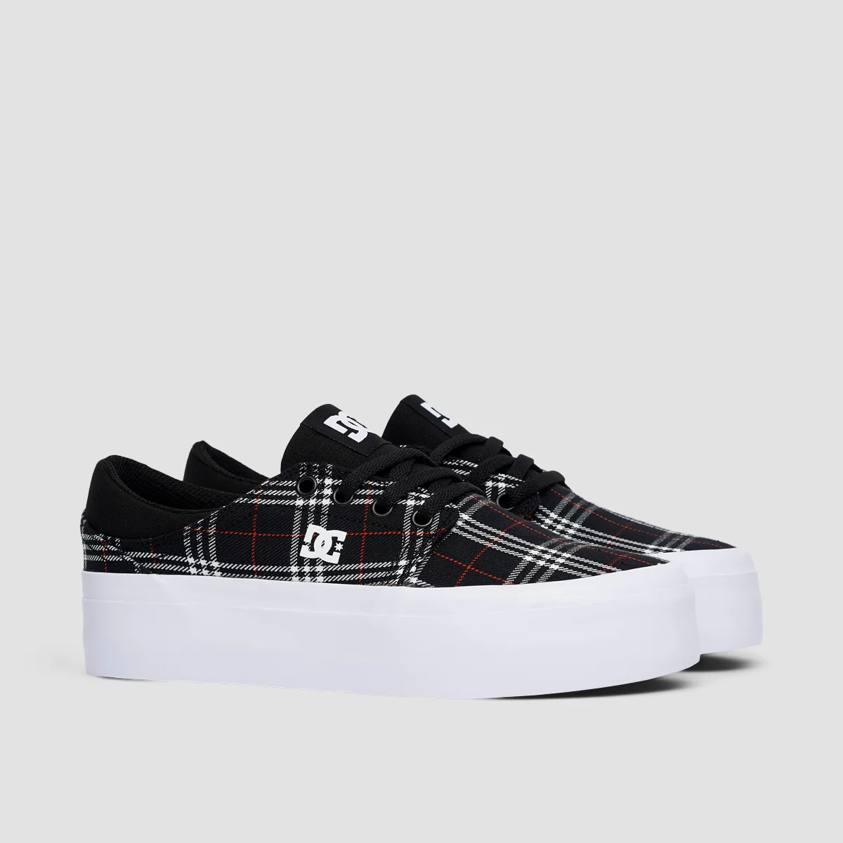 DC Trase Platform Shoes - Black/Plaid - Womens - Image 2