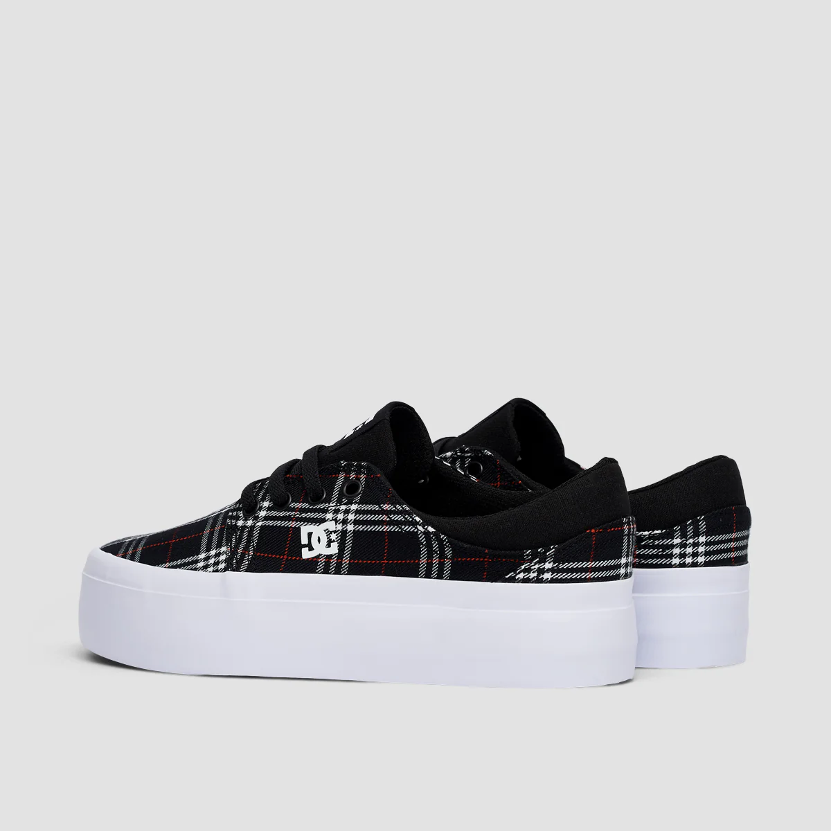 DC Trase Platform Shoes - Black/Plaid - Womens - Image 3