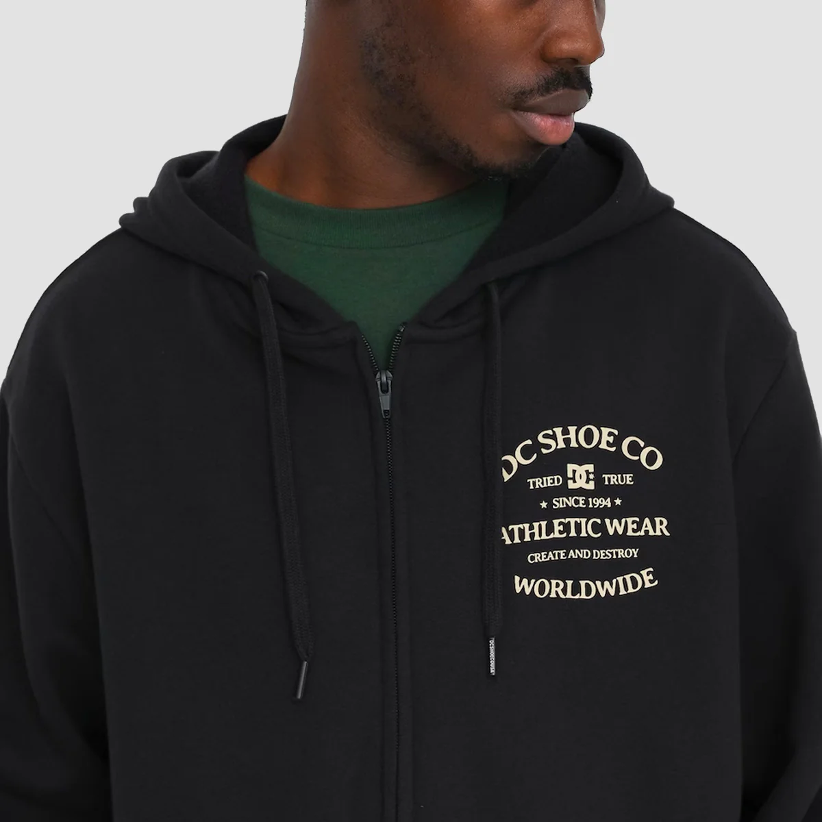 DC World Renowned Zip Hoodie Black - Image 3