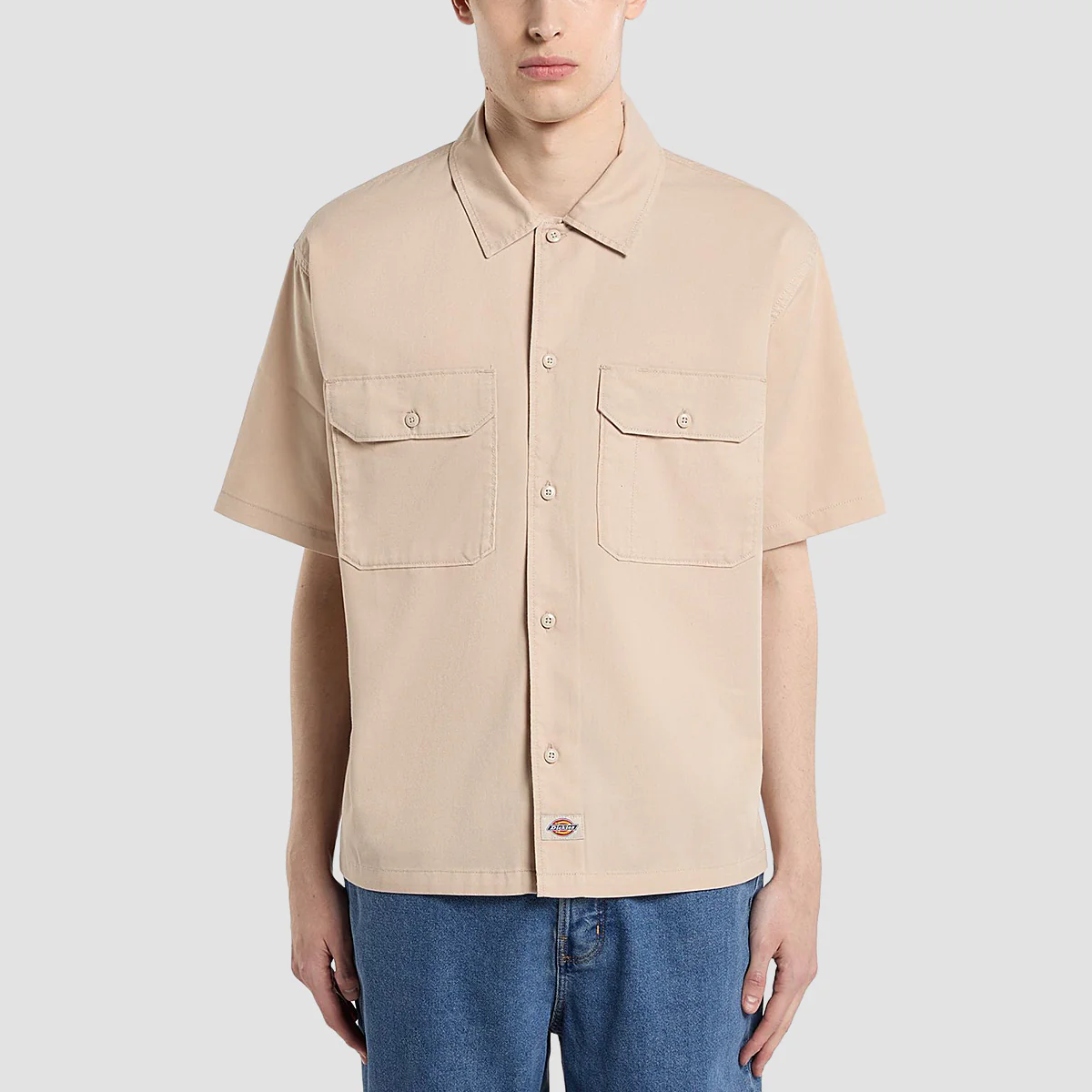Dickies 247 Garment Dyed Short Sleeve Work Shirt Stone