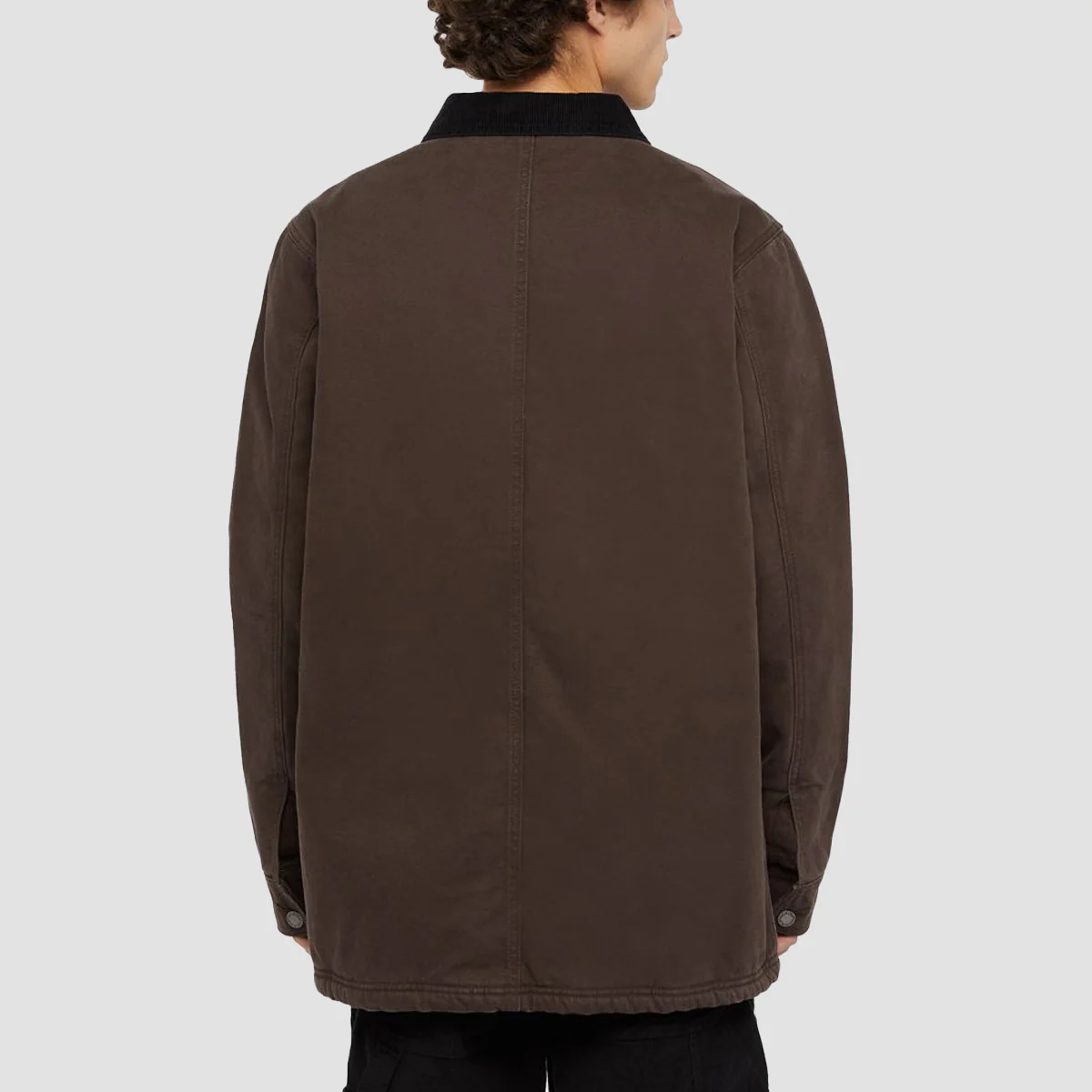 Dickies Duck High Pile Fleece Lined Chore Jacket Dark Brown - Image 2