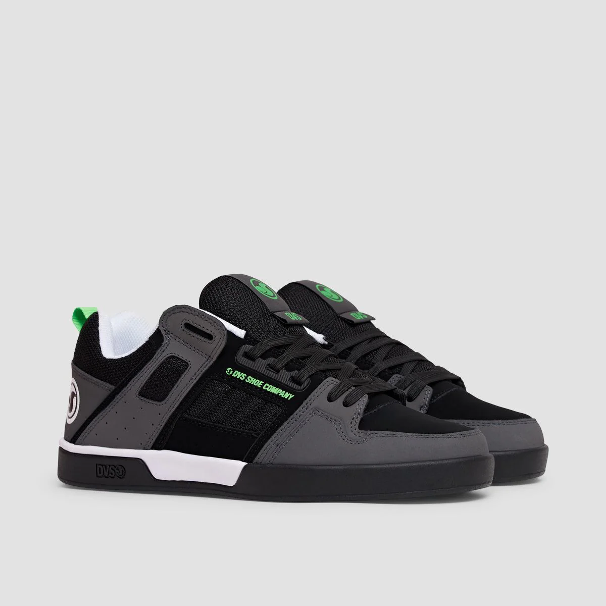 DVS Comanche 2.0+ Shoes - Black/Charcoal/Lime Nubuck - Image 2