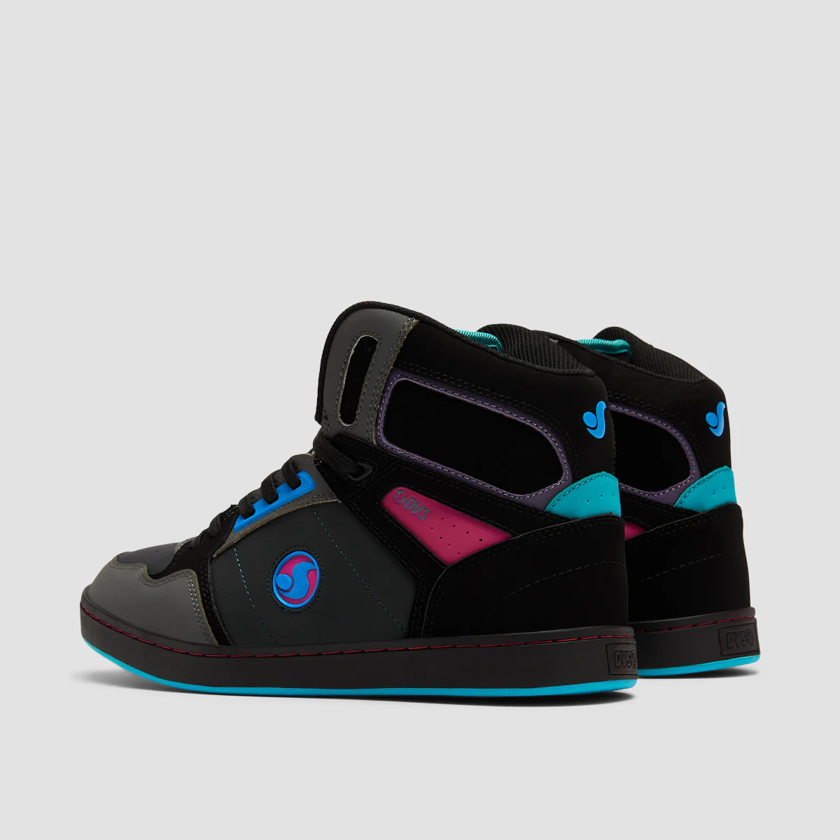 DVS Honcho High Top Shoes - Black/Purple/Blue Nubuck - Womens - Image 3