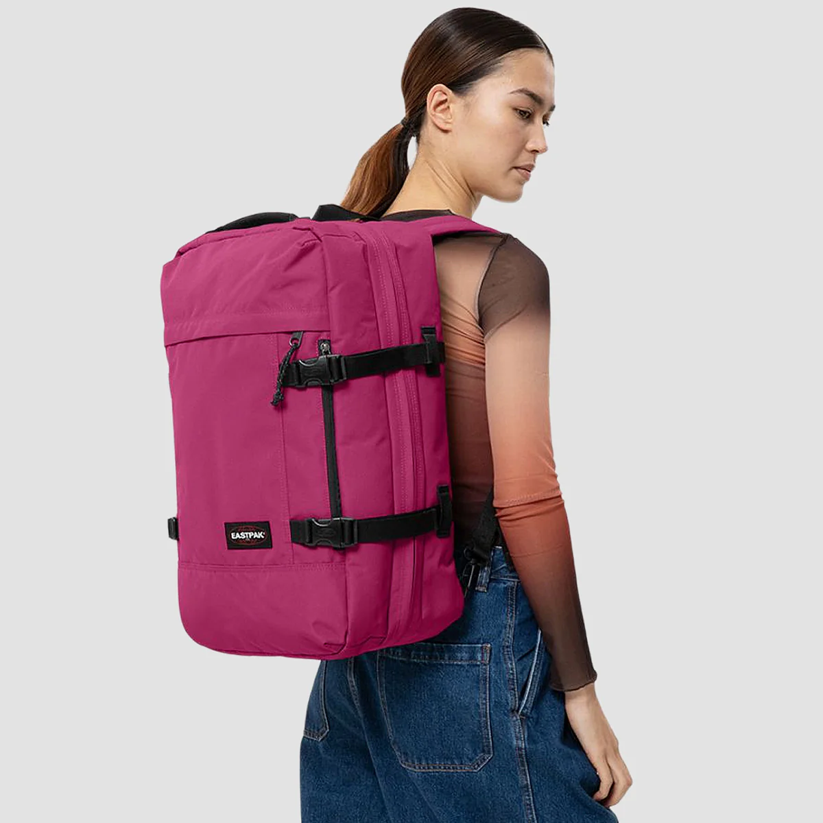 Eastpak Travelpack 42L Cabin Bag Backpack Magnolia Fuchsia - Image 2