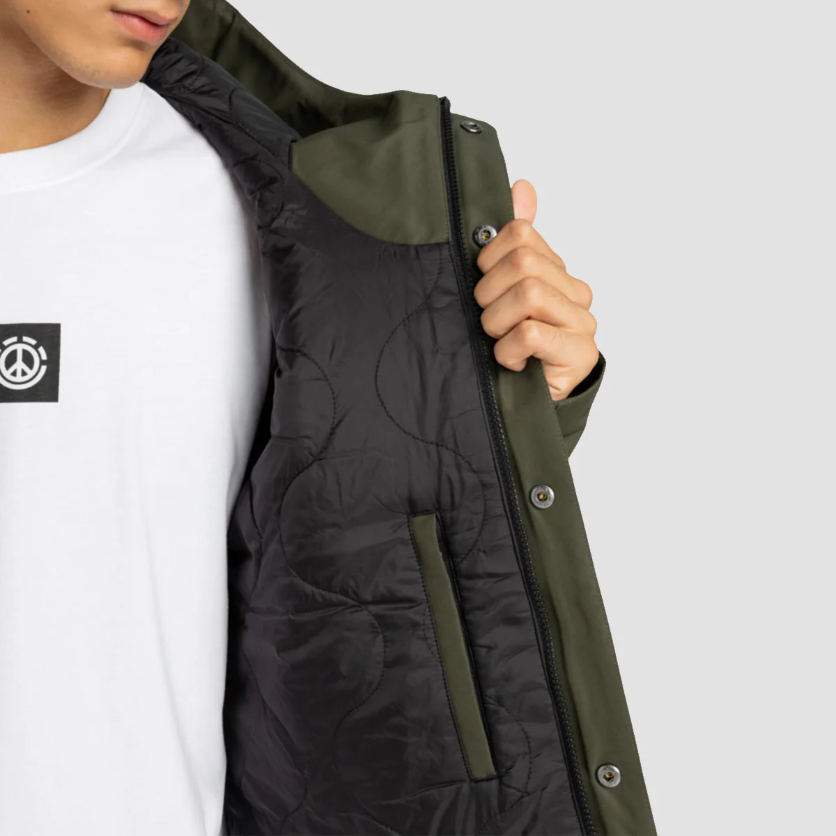 Element Fishtail Parka Jacket Forest Night - Image 3