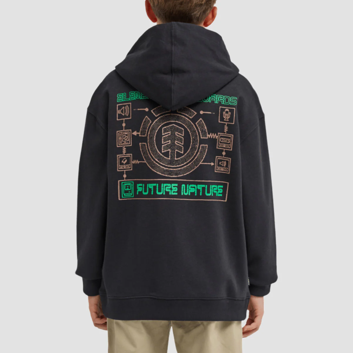 Element Inner Workings Pullover Hoodie Flint Black - Kids