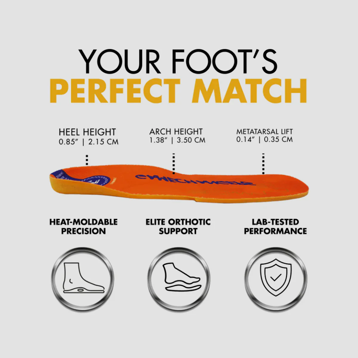 Footprint Gamechanger Pro Custom Orthotic Sports Gel Insoles Classic Orange - Image 6