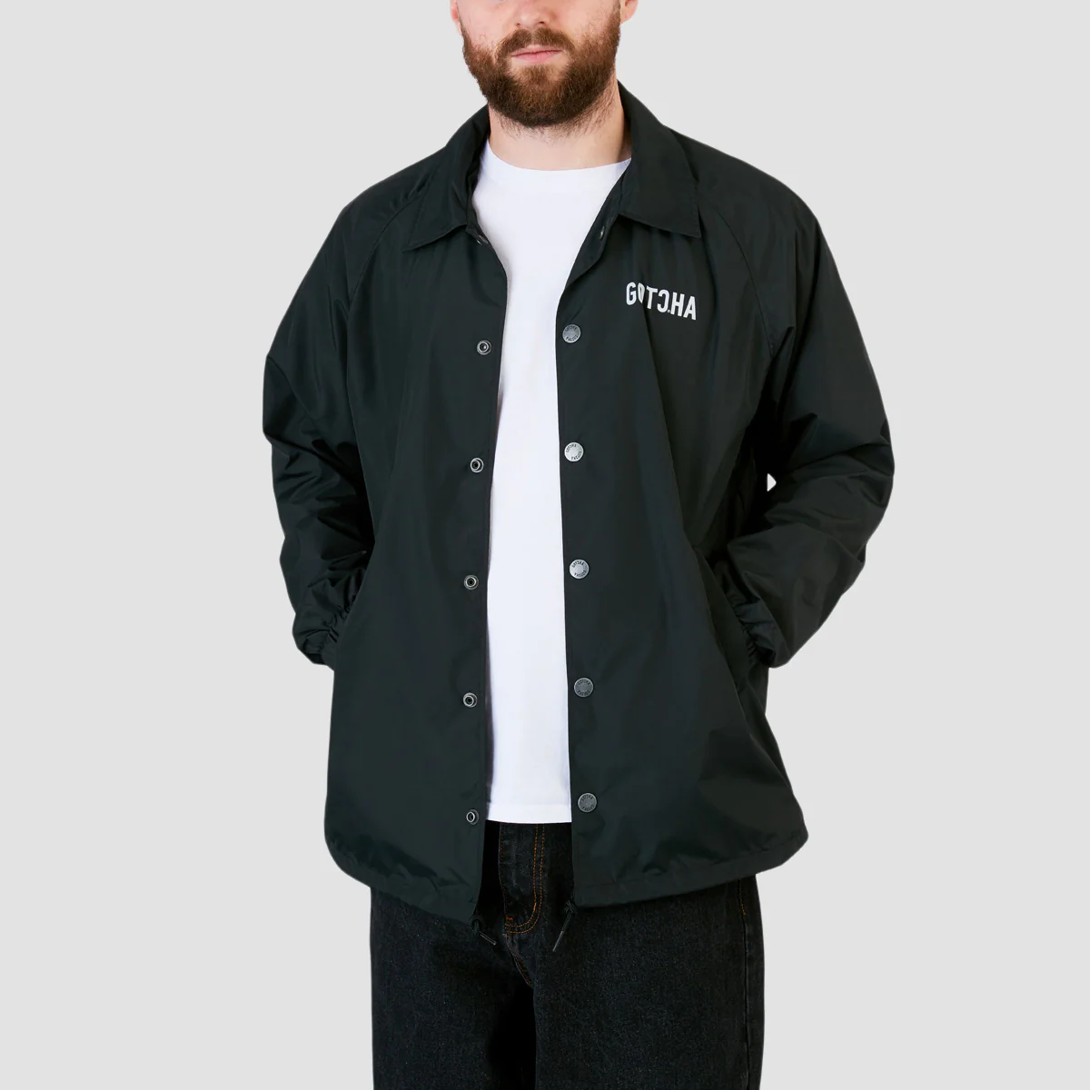 Gotcha Lightweight Coach Jacket Jet Black - Image 2
