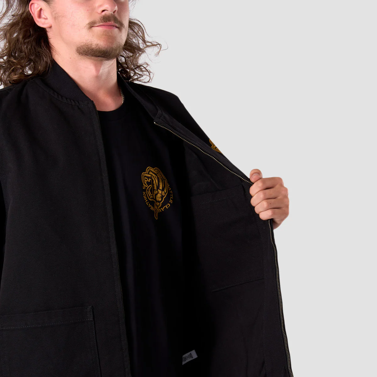 Heathen Battle Claw Heavy Canvas Vest Jacket Black - Image 5