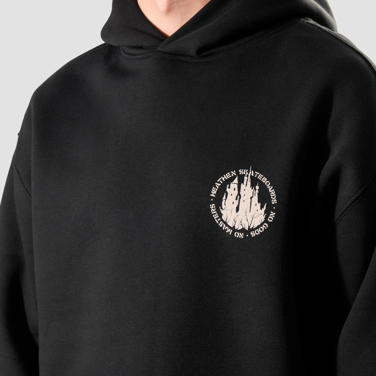 Heathen Castle Relax Fit Pullover Hoodie Black - Image 3