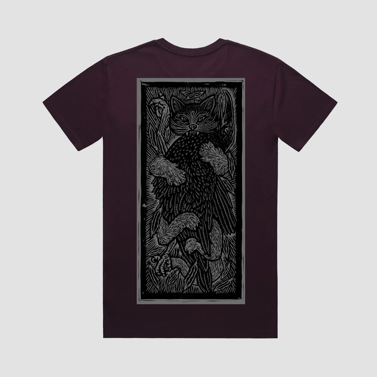 Heathen Crow Killer T-Shirt Plum - Image 4