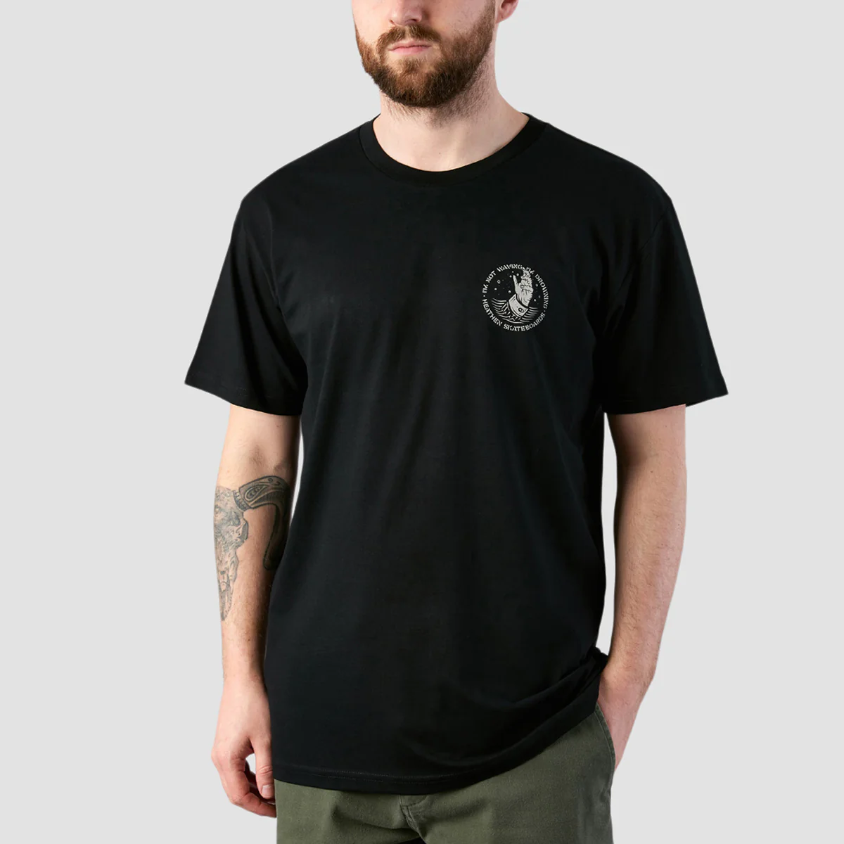 Heathen Drowning T-Shirt Black - Image 2