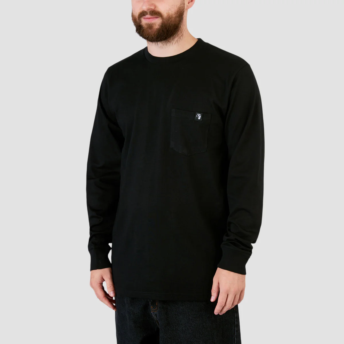 Heathen Microlith Pocket Longsleeve T-Shirt Black - Image 2