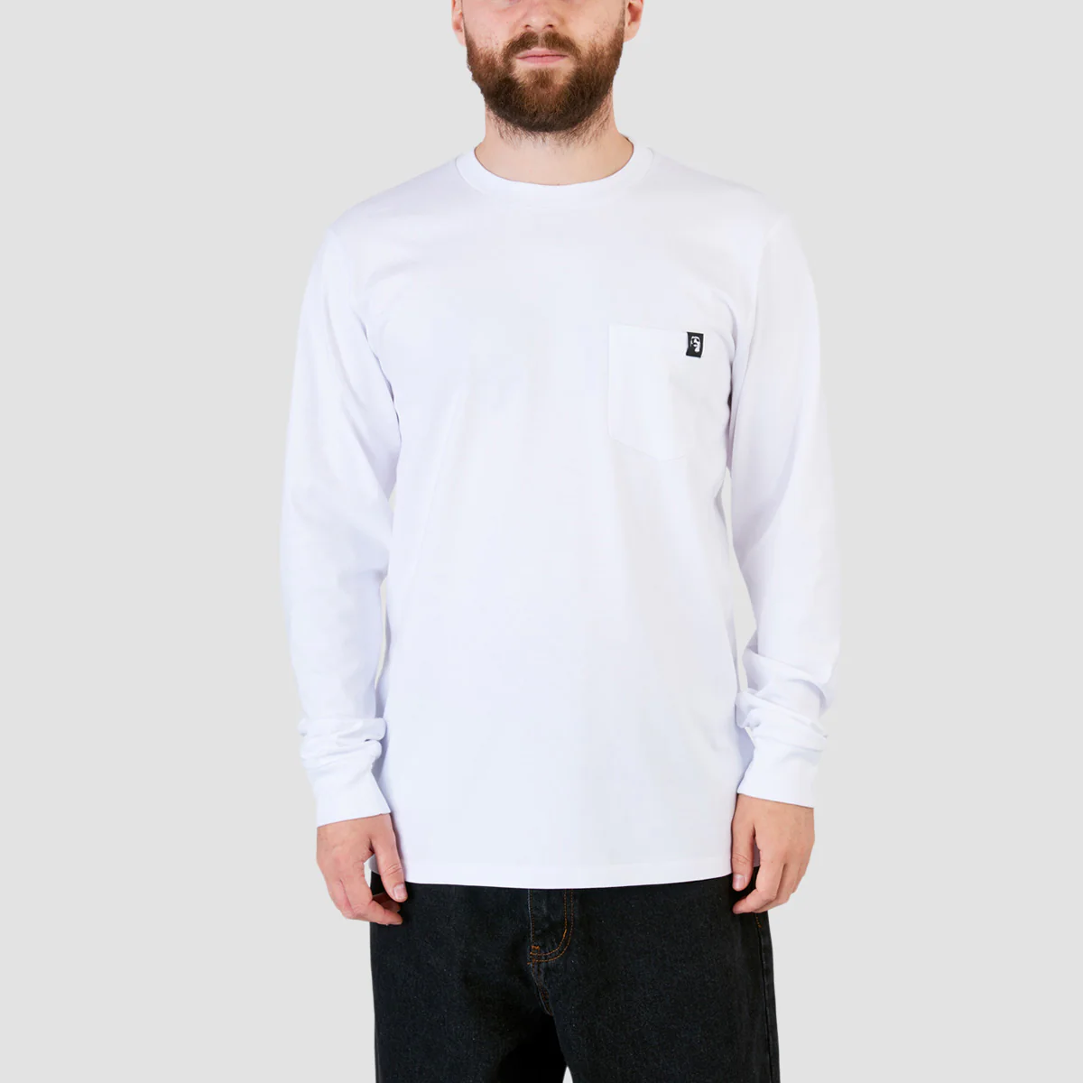 Heathen Microlith Pocket Longsleeve T-Shirt White - Image 2