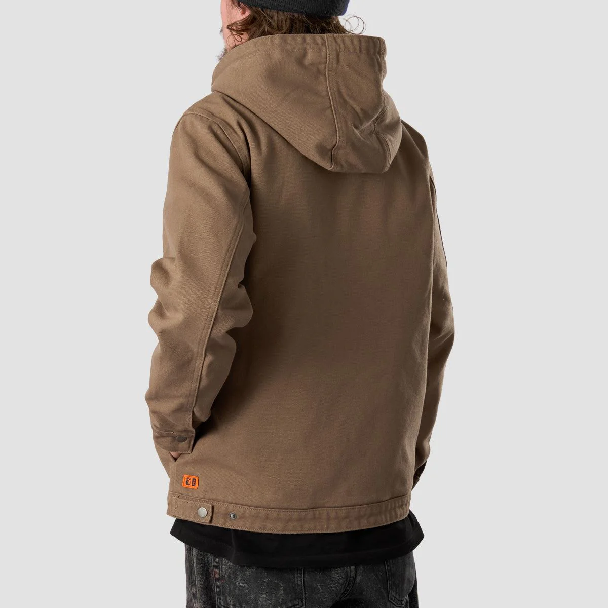 Heathen VG+ Discord Heavy Canvas Hooded Bomber Jacket Nut - Image 3