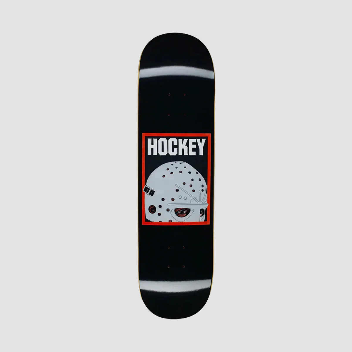 Hockey Half Mask Skateboard Deck Black - 8"