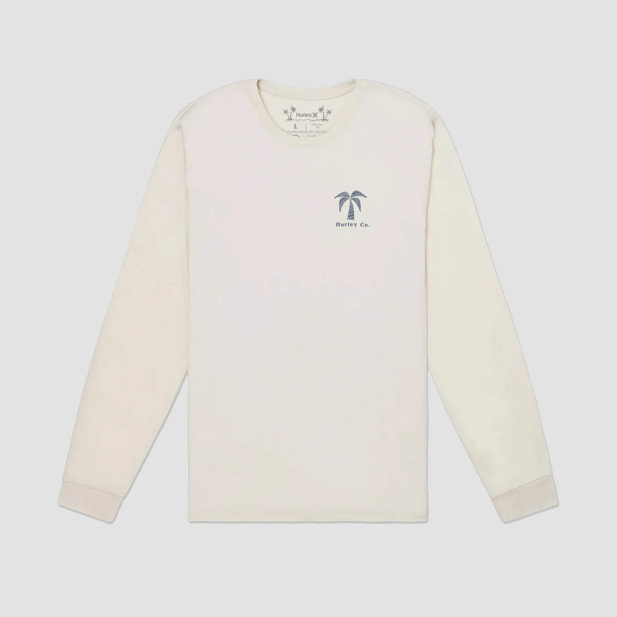 Hurley Everyday Checker Palm Longsleeve T-Shirt Bone