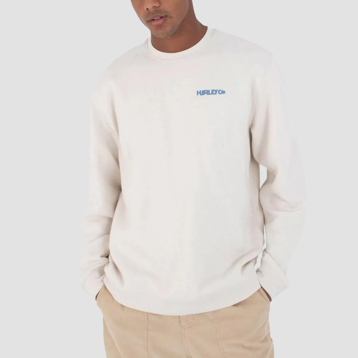 Hurley Graphic Slub Crew Sweatshirt Bone