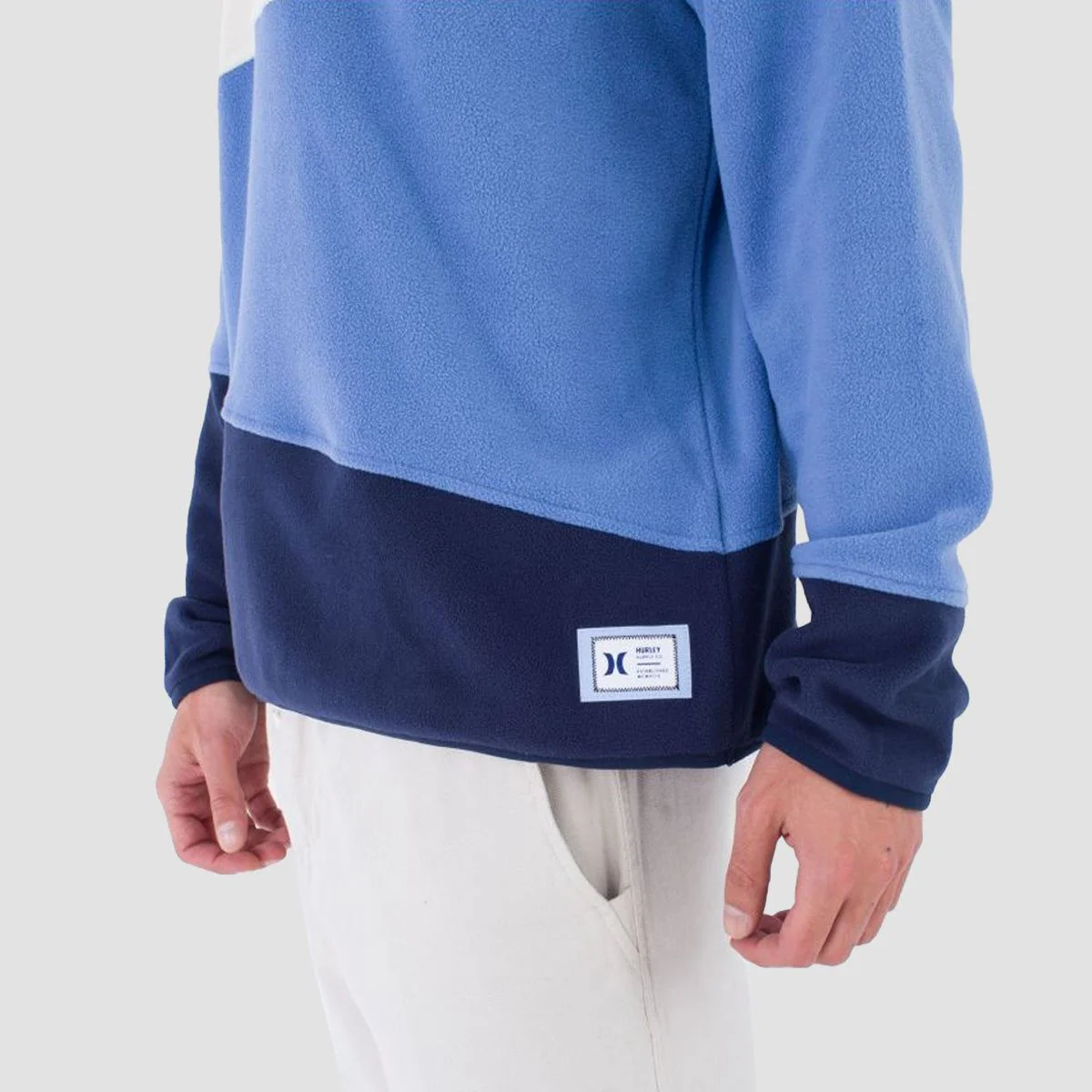Hurley Mesa Windchill 1/4 Zip Fleece Sweatshirt Bone 2 - Image 2