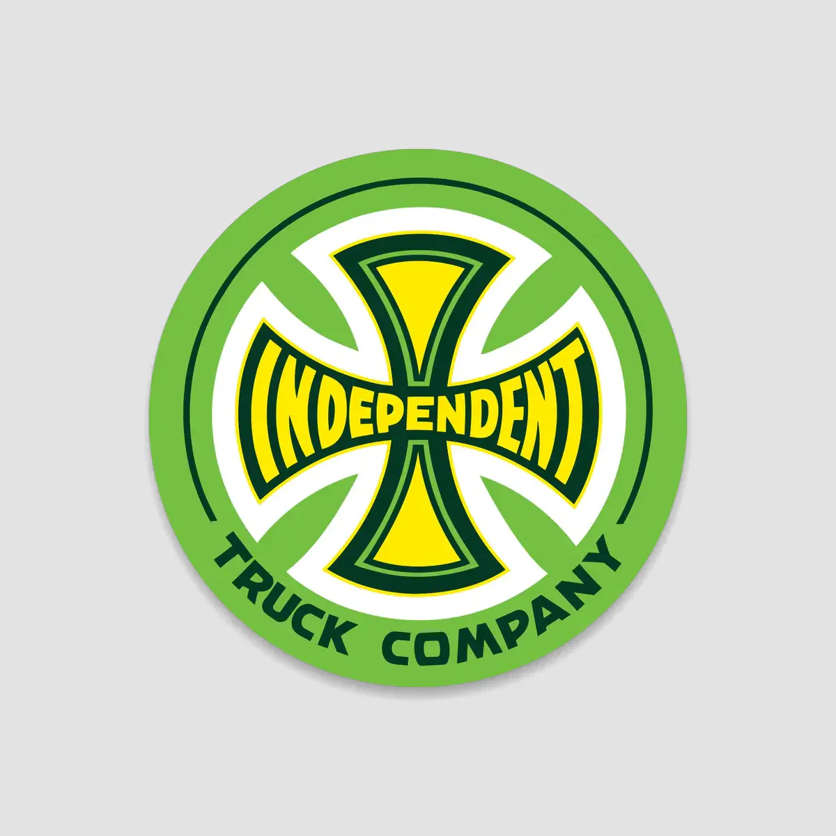 Independent Truck Co Legacy Clear Mylar Sticker (Single) Green/Yellow 75mm