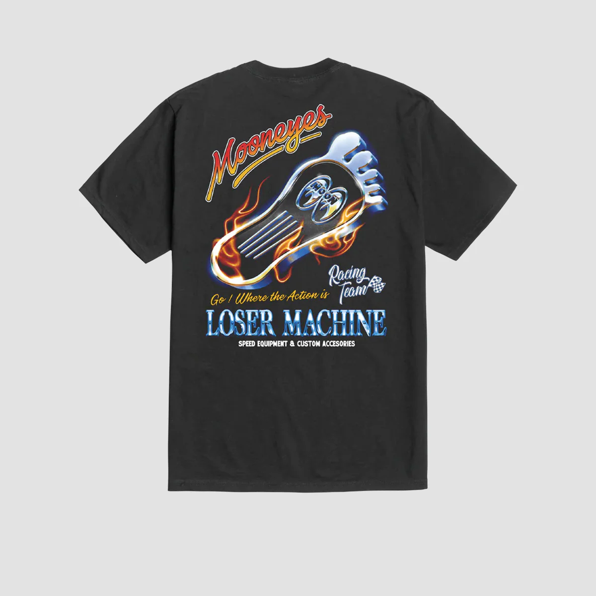 Loser Machine X Mooneyes Red Hot T-Shirt Black - Image 2