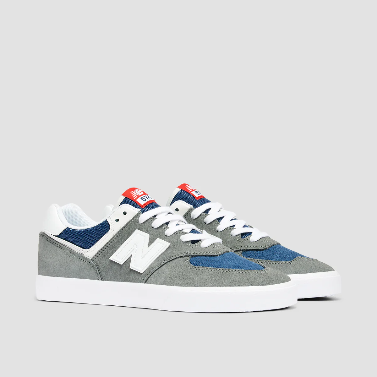 New Balance Numeric 574 Vulc Shoes - Grey/White - Image 2