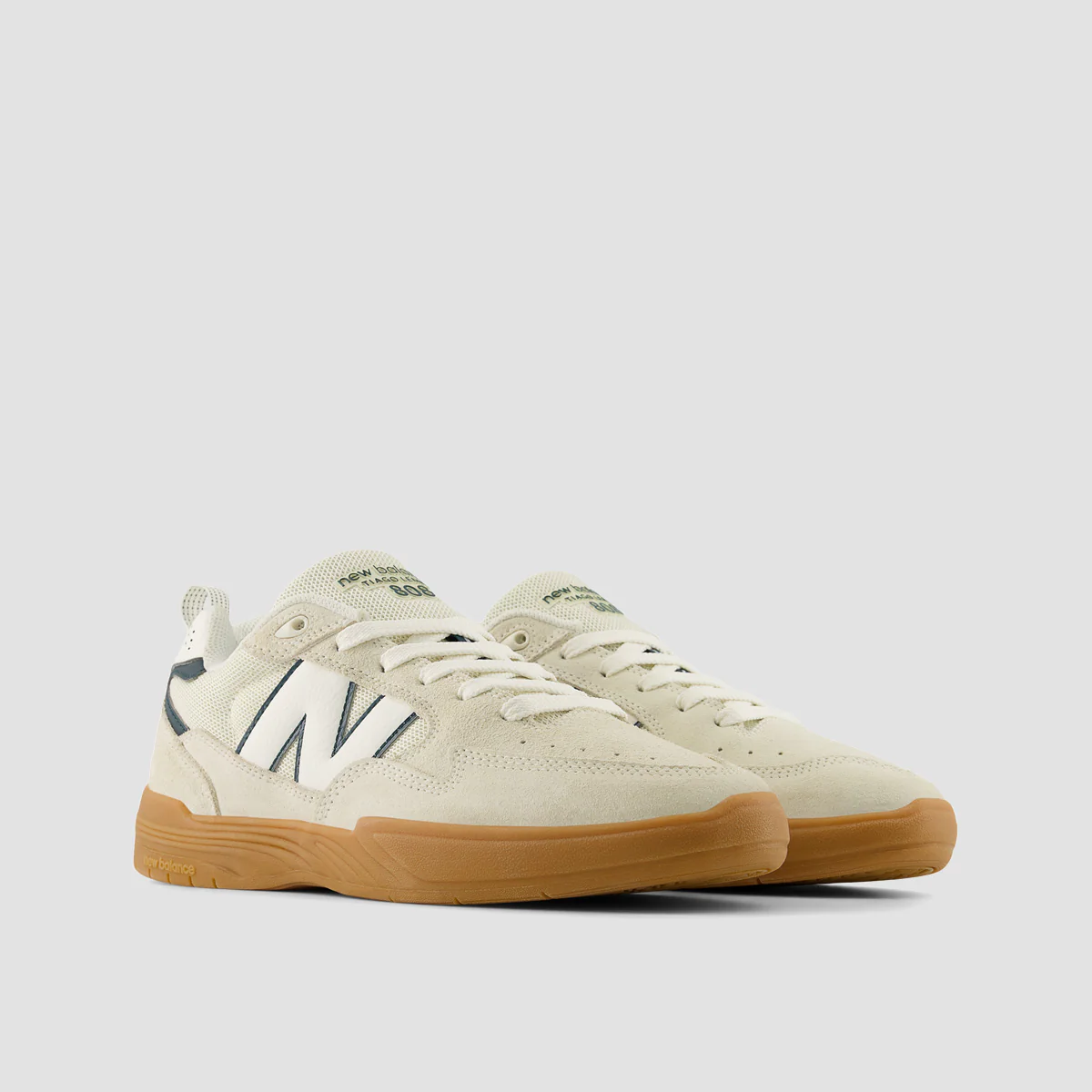 New Balance Numeric Tiago Lemos 808L Shoes - Sea Salt/Medusa Green - Image 2