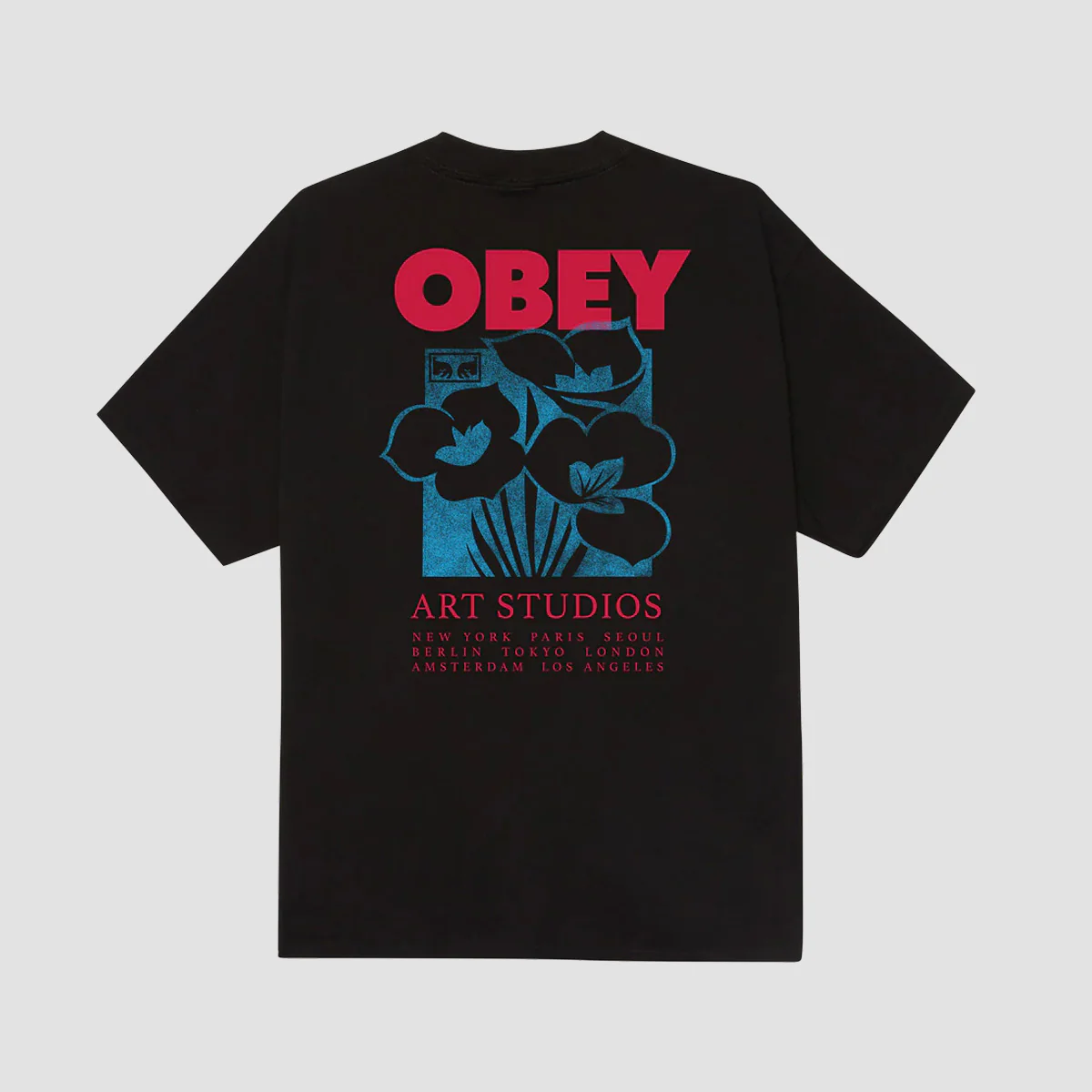 OBEY Art Studio Flowers T-Shirt Black